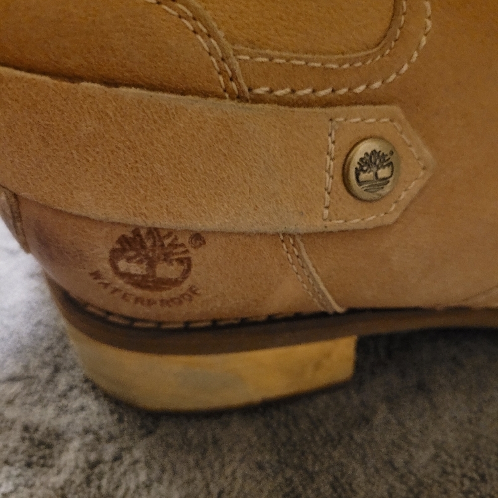 Timberland Tan Leather Quilted Western Boots - Picture 4 of 7